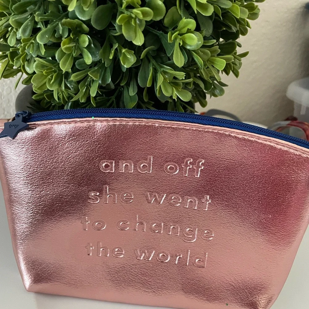2 for 1 Ipsy Pink & Green Glitter and A Gold Cosmetic Bags Like New just for you